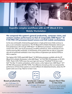 First page of a report titled Expedite tasks with an HP ZBook 8 G1a Mobile Workstation