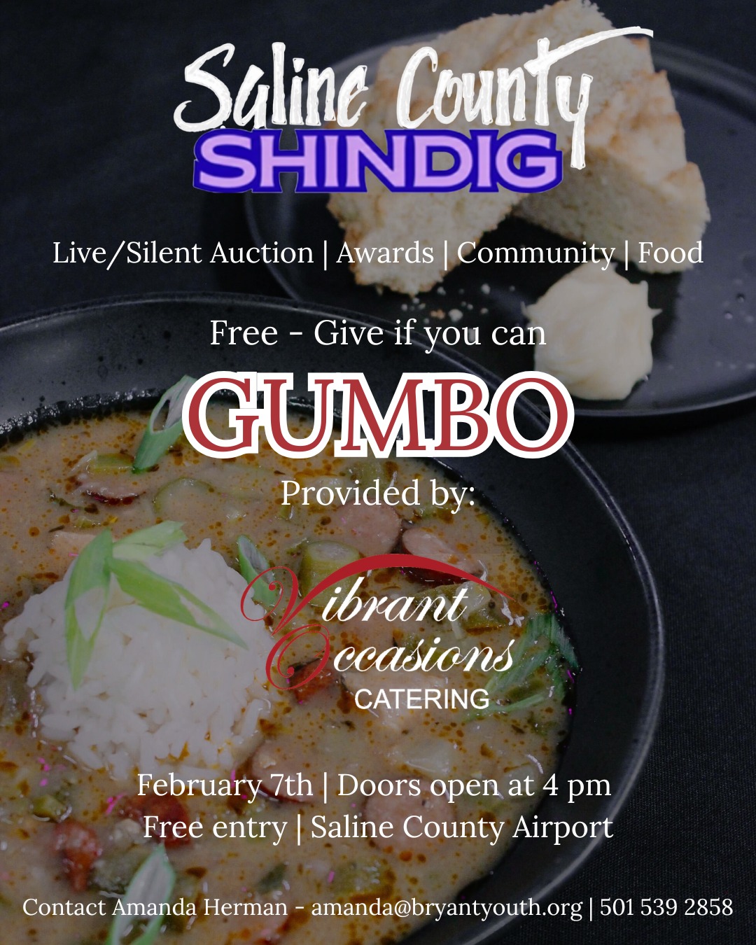 Vibrant Occasions Catering Serves Up Community Spirit with Complimentary Gumbo at Saline County Fundraiser