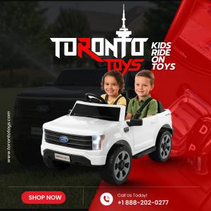 Toronto Toys 2026 ride-on car collection featuring two-seater and parental remote-control models in Canada