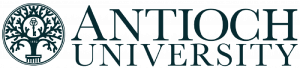 Antioch University logo with the seal to the left. The seal is a tree with a key in it. The words Antioch UNiversity and the seal are a dark green.