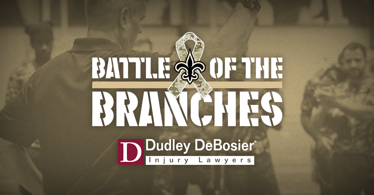 Dudley DeBosier Injury Lawyers and New Orleans Saints Celebrate Battle of the Branches Flag Football Tournament