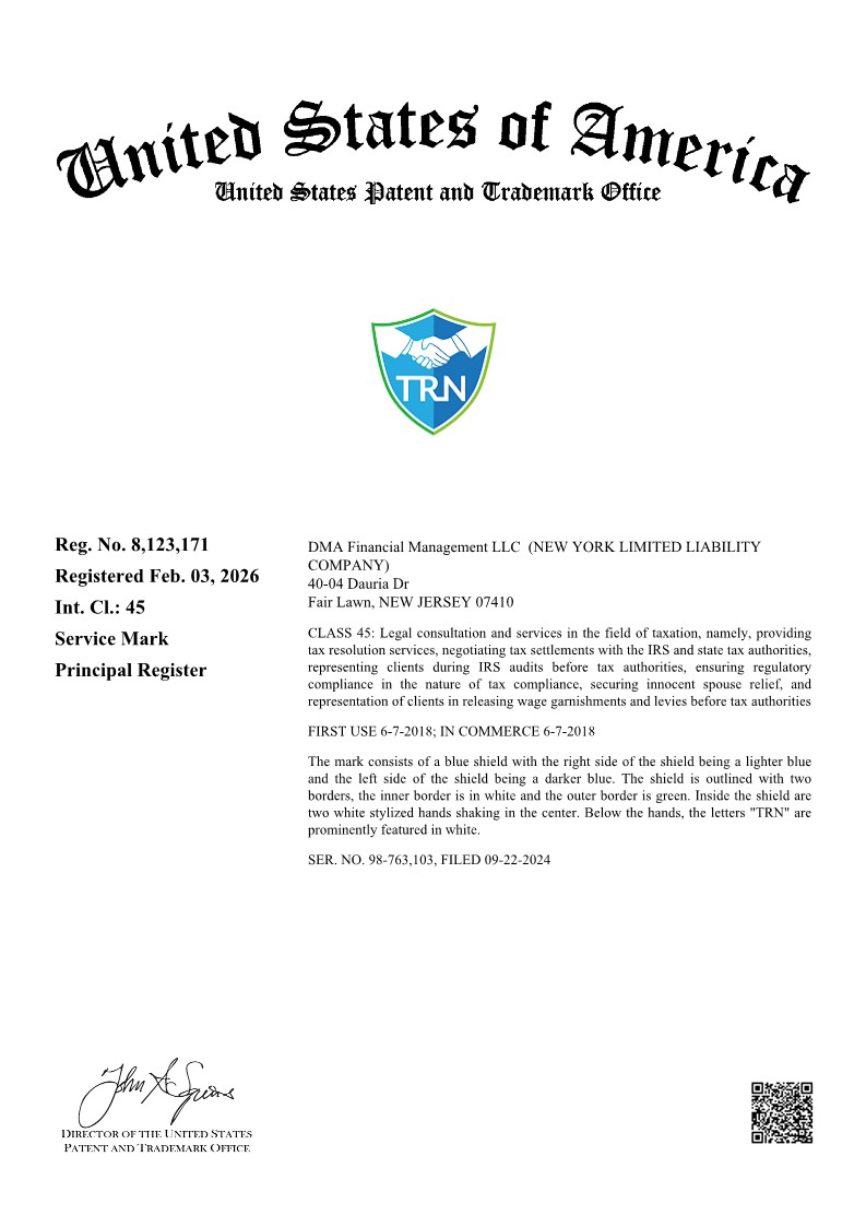 TRN Secures Federal Trademark Registration, Reinforcing Trust in Tax Resolution Services