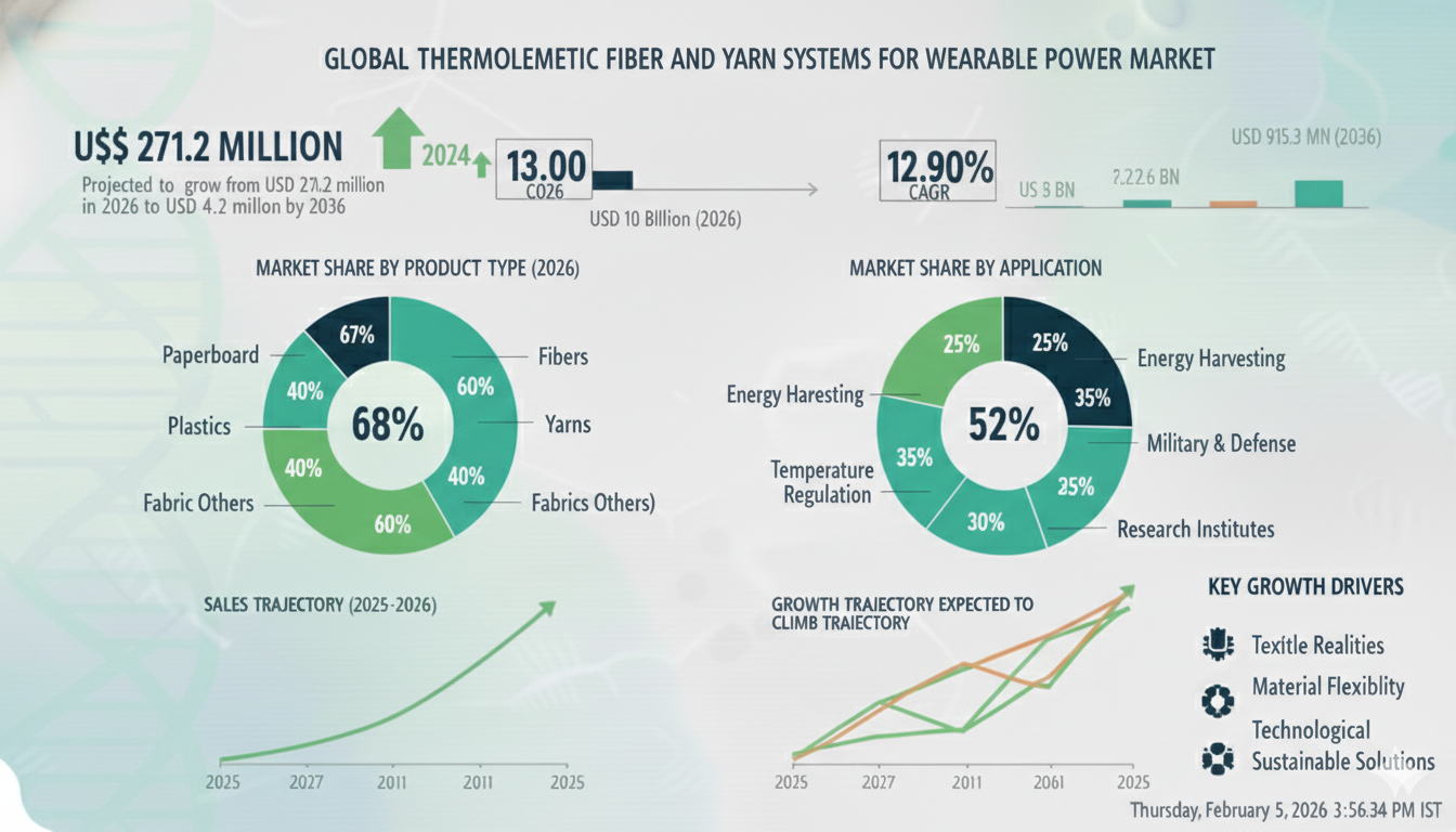 Thermoelectric Fiber & Yarn Systems for Wearable Power Market Valuation, ROI Potential & Long-Term Growth 2026–2036