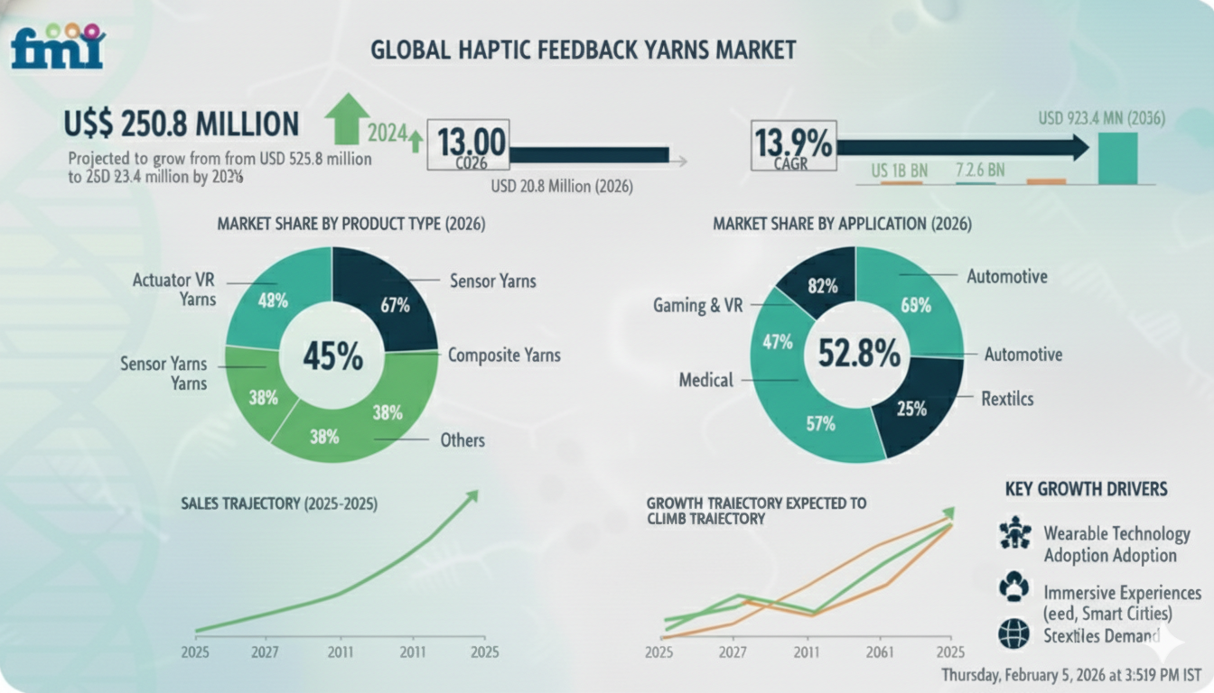 Haptic Feedback Yarns Market Valuation, ROI Potential & Long-Term Growth Prospects 2026–2036