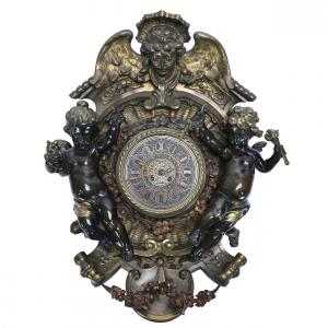 This solid bronze 19th century cartel wall clock marked Gustav Becker, boasting magnificent quality and weighing 53.7 pounds, is expected to find a new home for $4,000-$6,000.