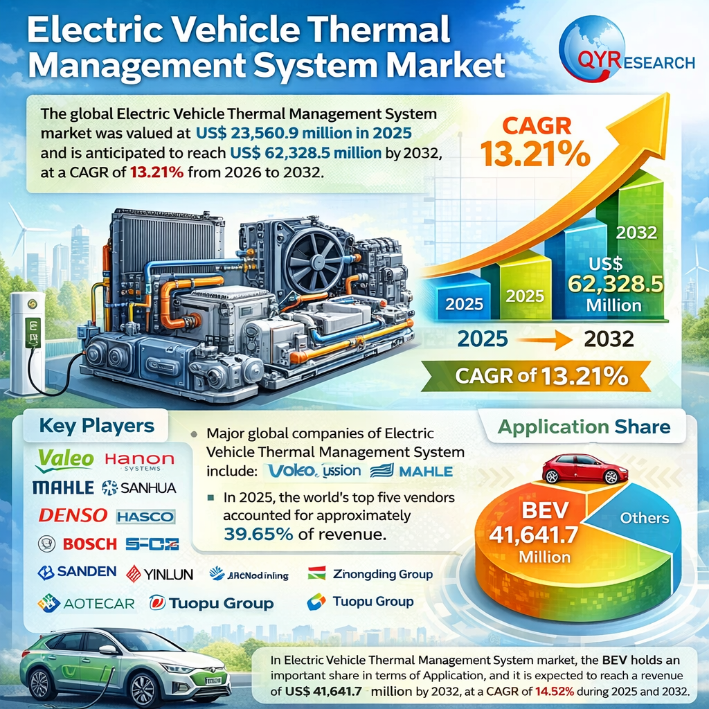 Electric Vehicle Thermal Management System Market Expansion Continues, Projected to Reach US$ 62.33 Billion by 2032