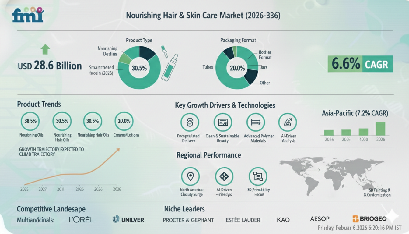 Nourishing Hair and Skin Care Market Shows Steady Global Growth | Forecast and Outlook 2026 to 2036