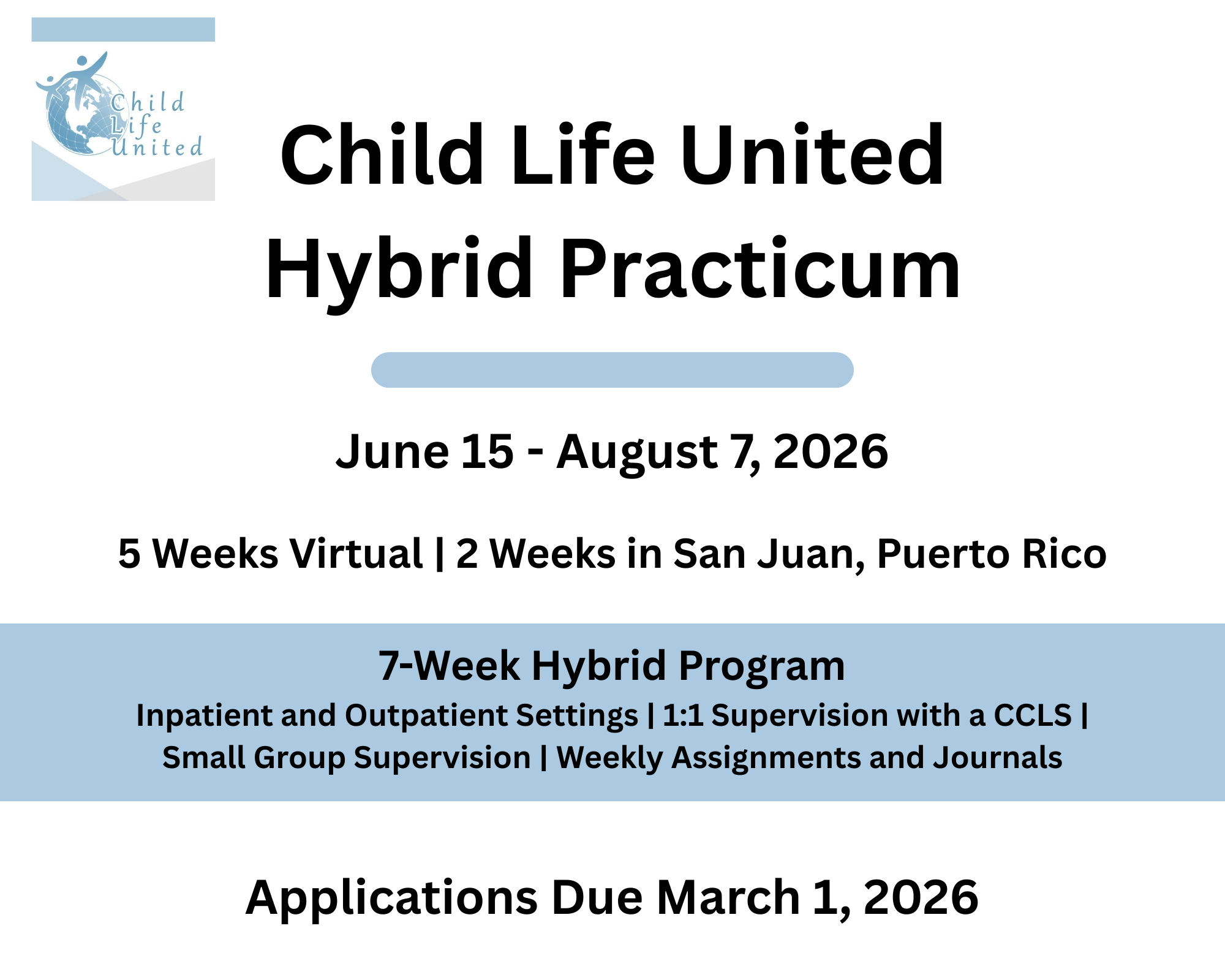 Applications Open for Child Life United Hybrid Practicum in Puerto Rico – Summer 2026