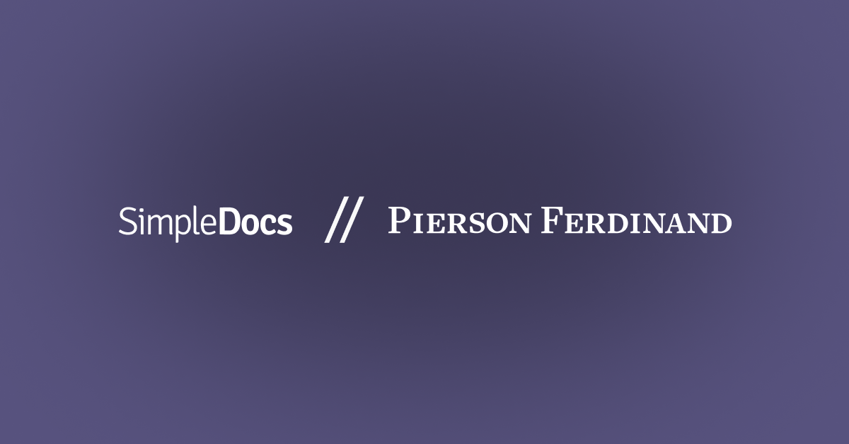 Pierson Ferdinand Selects SimpleDocs as AI Partner for Transactional Work
