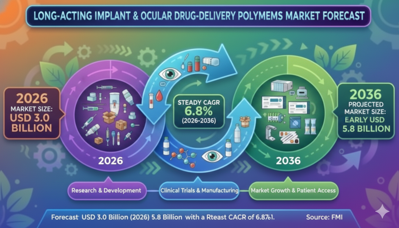 Long-Acting Implant & Ocular Drug-Delivery Polymer Systems Market: Advancing Toward USD 5.8 Bn by 2036 | FMI Reports