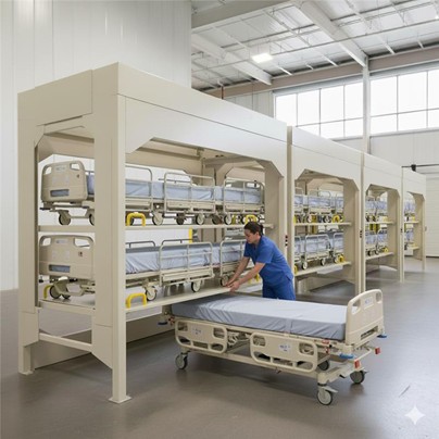 Southwest Solutions Group Launches Universal Hospital Bed Stacker Storage System