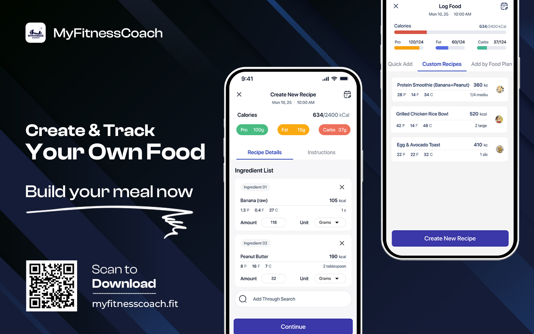 MyFitnessCoach Unveils Recipe Library and Custom Recipe Creator with Macro Tracking