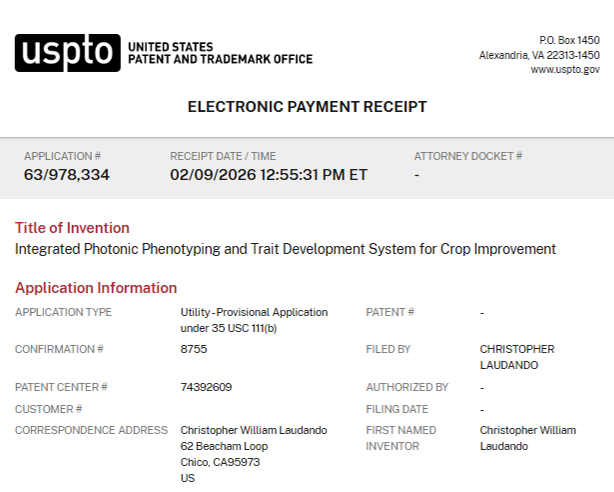 L&A Announces Patent Application for Integrated Photonic Phenotyping and Trait Development System