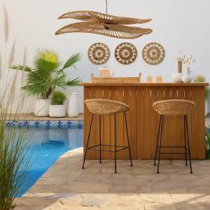 Ambient lighting in cafe interior with warm glow