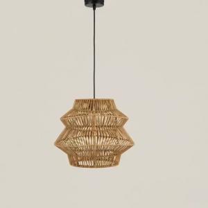 lighting with woven rattan pendant light in cafe