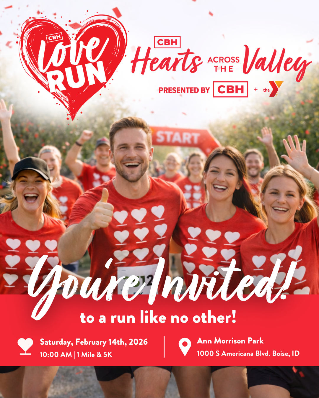 LAST CHANCE TO SIGN UP FOR THE CBH HEARTS ACROSS THE VALLEY LOVE RUN