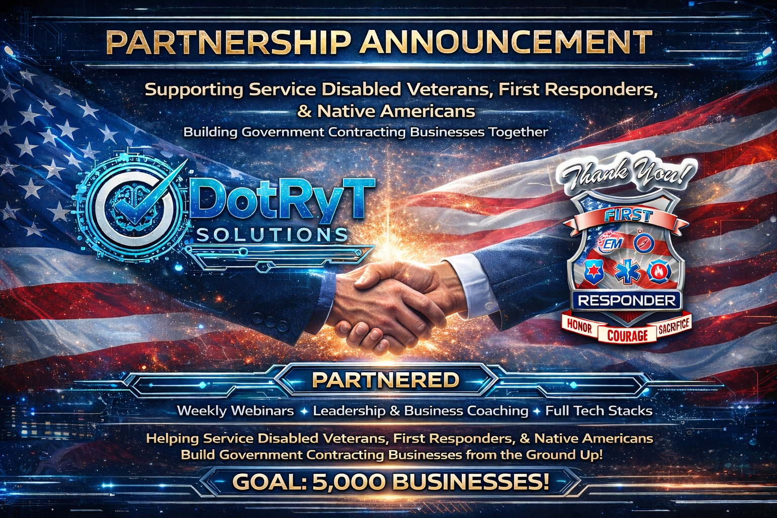 DotRyt and Thank You First Responder Organization Partner to Build 5,000 New GovCon Businesses Nationwide