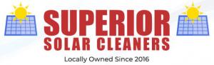 Superior Solar Cleaners company logo for a Visalia, California-based solar panel cleaning and maintenance provider.
