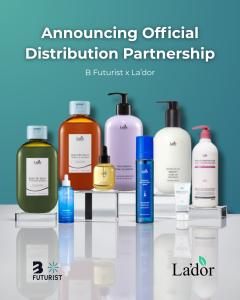 A Display of the Top Stock-Keeping Unit of the brand La'dor: Damage Protector Acid Shampoo, Wonder Hair Oil, Wonder Tear Treatment, and Perfumed Hair Oil.