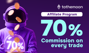 Earn up to 70% commission with the Tothemoon Affiliate Program