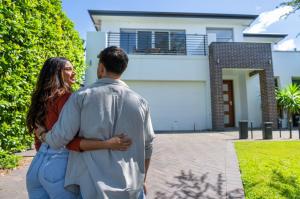 Happy family after garage door fix
