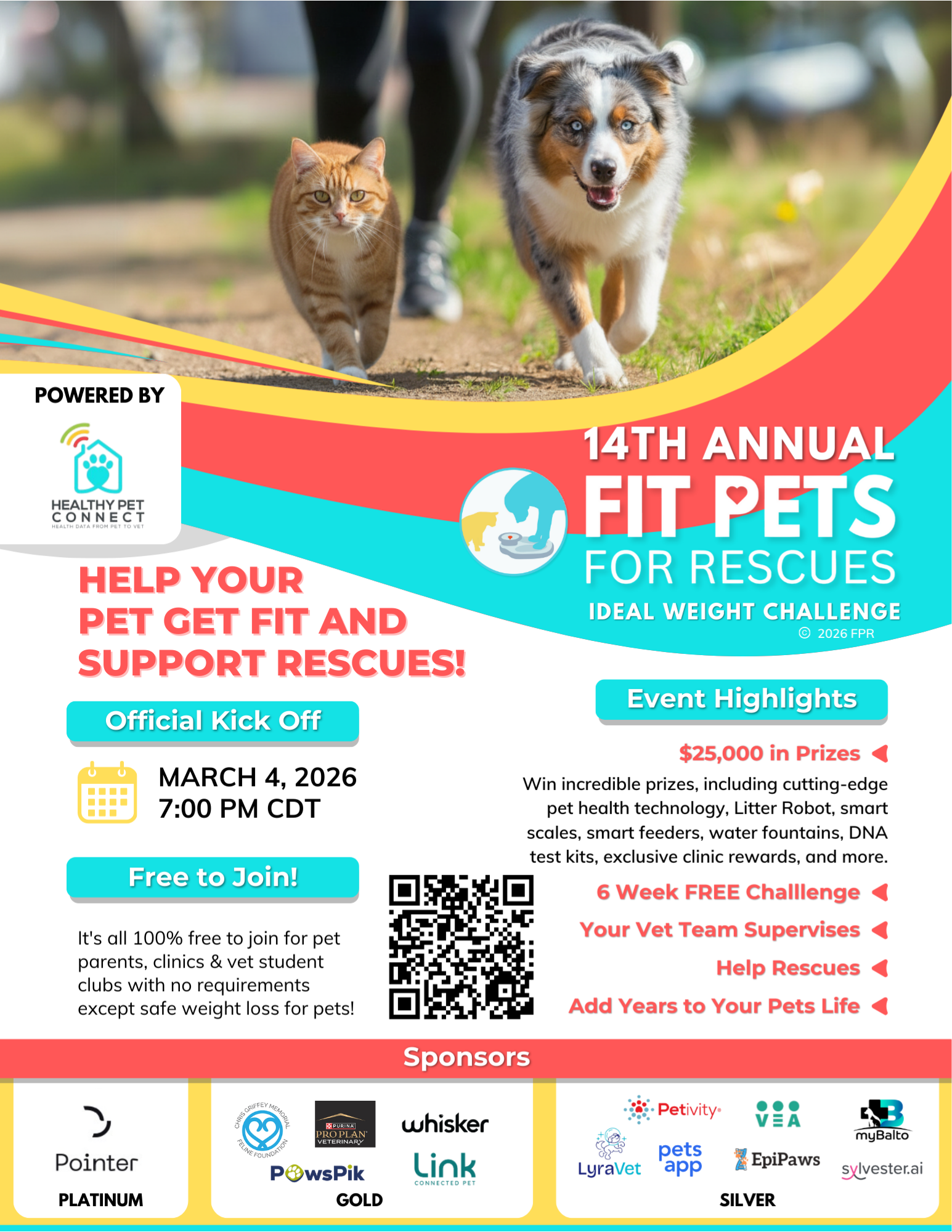 The 14th Annual Fit Pets for Rescues (FPR) Ideal Weight Challenge is set to Launch March 4th