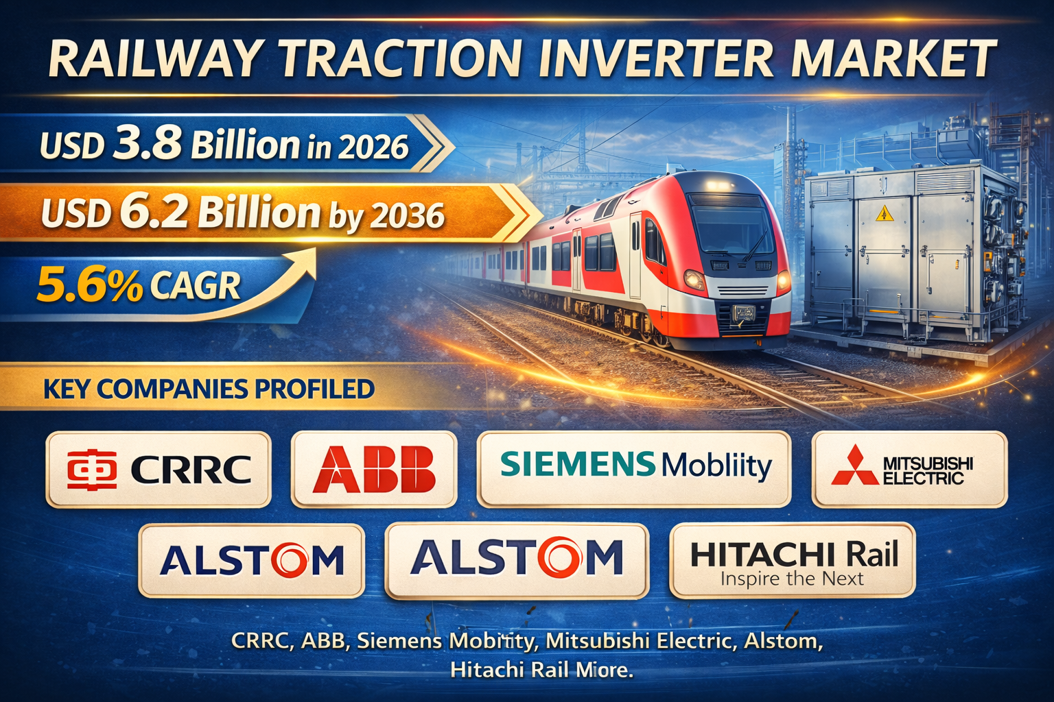 Railway Traction Inverter Market: USD 6.2 Bn by 2036 | Top 3 Leading Players: Schneider Electric, ABB, Siemens