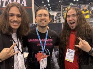 Members of Arsenic Kitchen seen with Brandon Teows from Drumeo.com