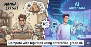 Comparison of manual typing versus AI automation for Etsy sellers