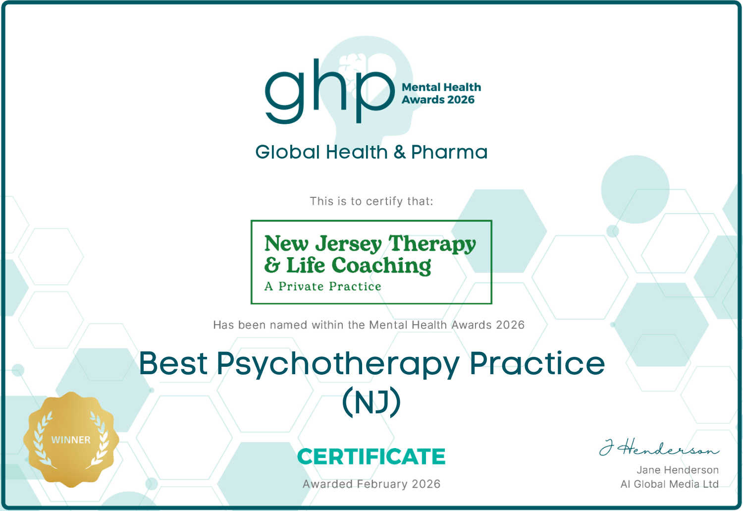 New Jersey Therapy and Life Coaching Named Best Psychotherapy Practice in New Jersey