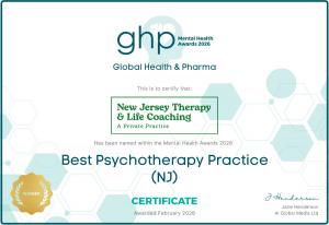 Best Psychotherapy Practice in New Jersey Award
