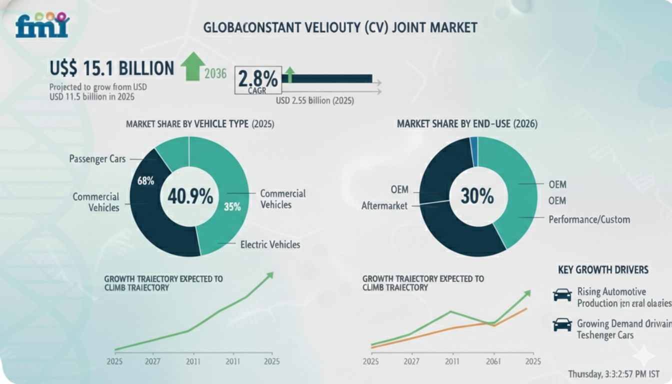 Constant Velocity Joint Market to Reach USD 15.1 Billion by 2036 at 2.8% CAGR