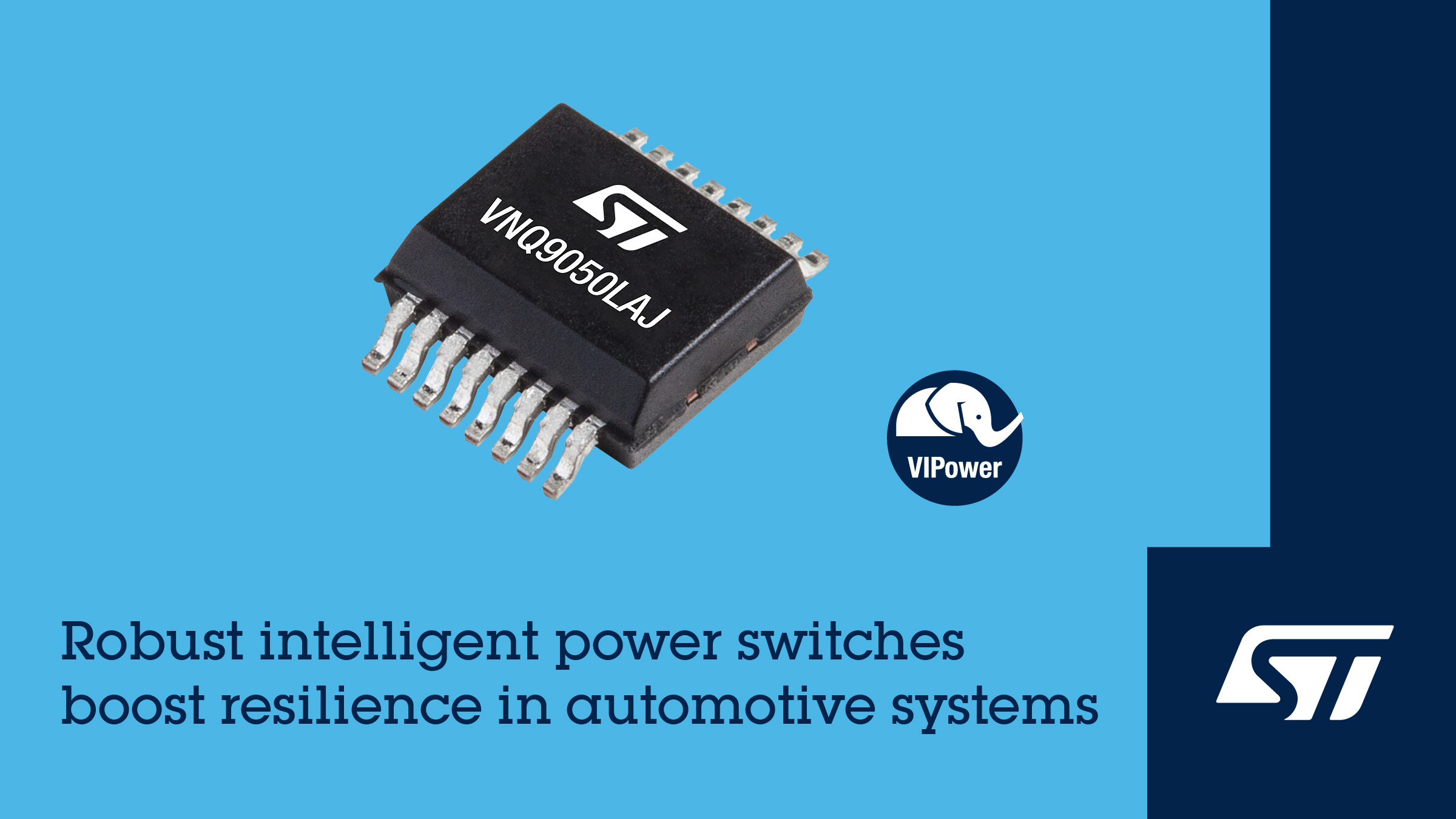 Intelligent automotive high-side driver from STMicroelectronics powers and protects during severe voltage transients
