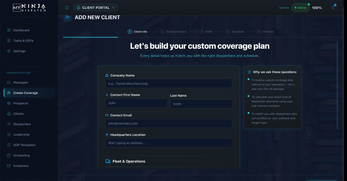 Ninja Dispatch Launches Client Dashboard to Bridge the Gap Between In-House and Outsourced Night Dispatch