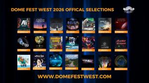List of films and thumbnails of those films that were selected for Dome Fest West 2026. First half of the films.