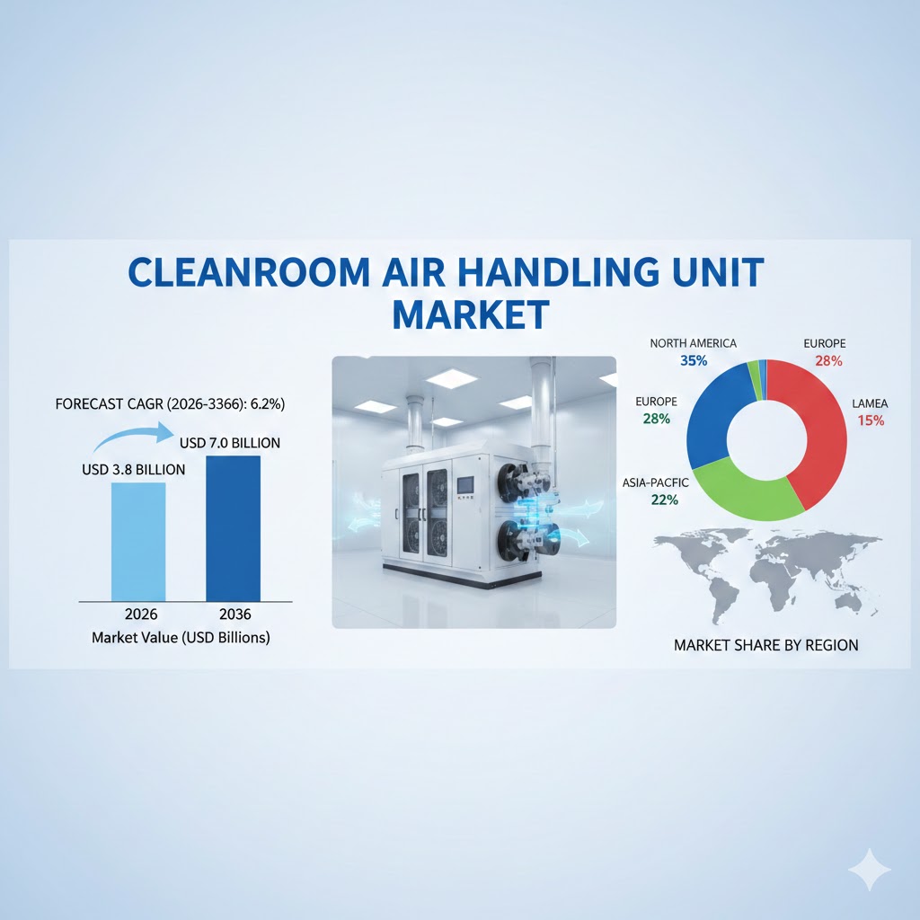 Global Cleanroom Air Handling Unit Market Outlook 2026–2036: Precision Air Systems Power 6.2% CAGR Growth