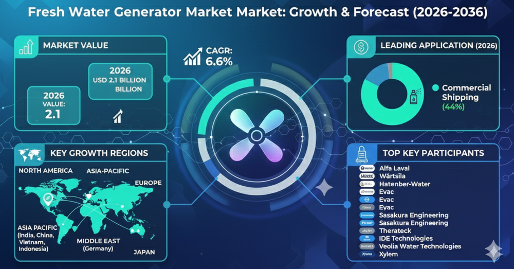 Fresh Water Generator Market Forecast 2026–2036: Market to Reach USD 2.1 Billion by 2036 at 6.6% CAGR