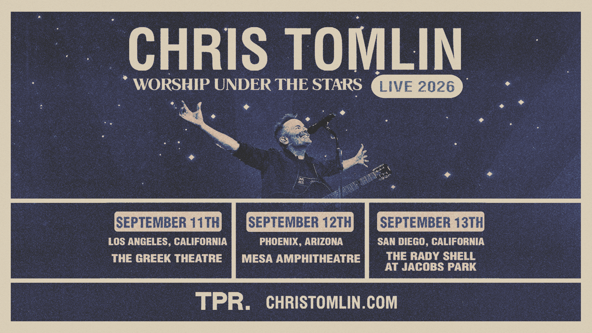 Chris Tomlin Brings Back Worship Under the Stars for Fall 2026