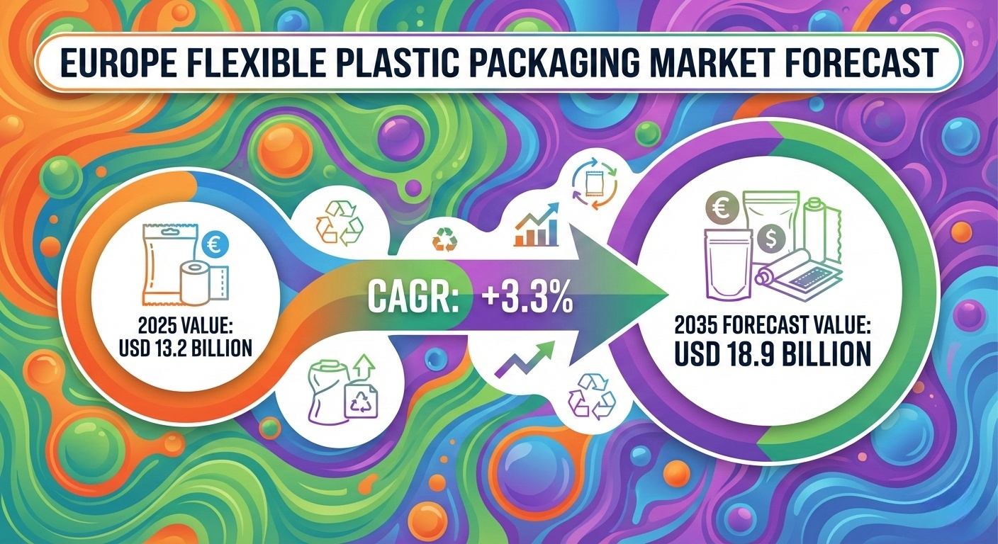 Europe Flexible Plastic Packaging Market Forecast 2025–2035: Market to Reach USD 18.9 Billion by 2035 at 3.3% CAGR