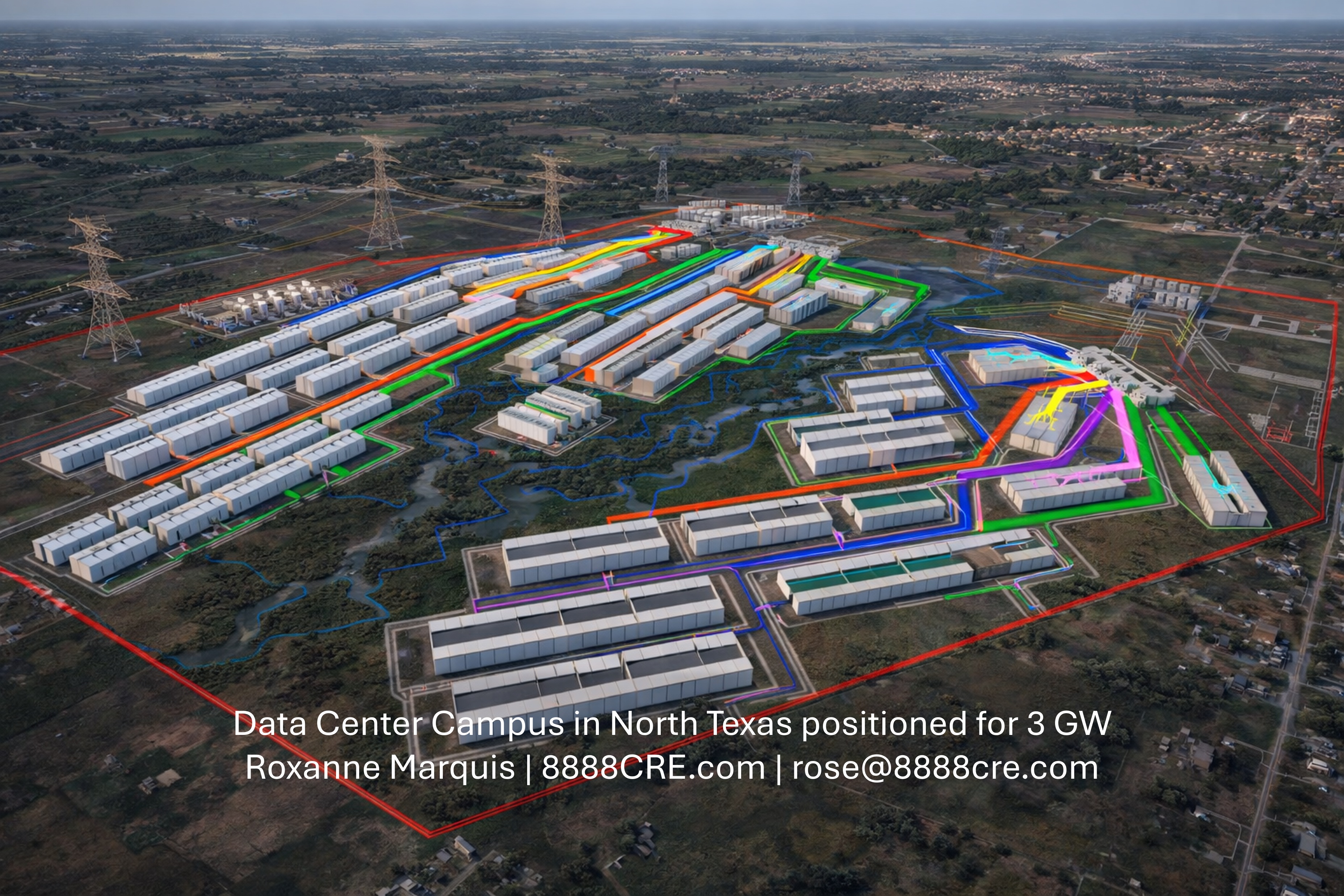 North Texas 3 GW Data Center Campus Introduced by Roxanne Marquis of 8888CRE