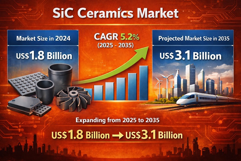 SiC Ceramics Market Expected to Reach USD 3.1 Billion by 2035, Driven by EV and Semiconductor Demand