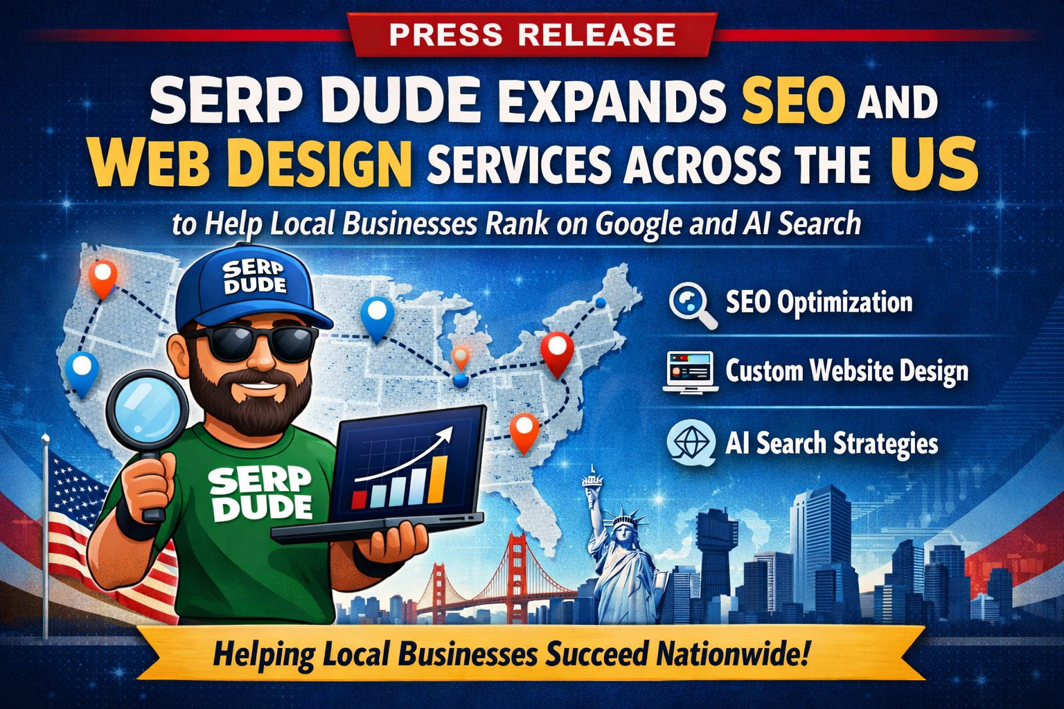 SERP Dude Expands SEO and Web Design Services Across the US to Help Local Businesses Rank on Google and AI Search