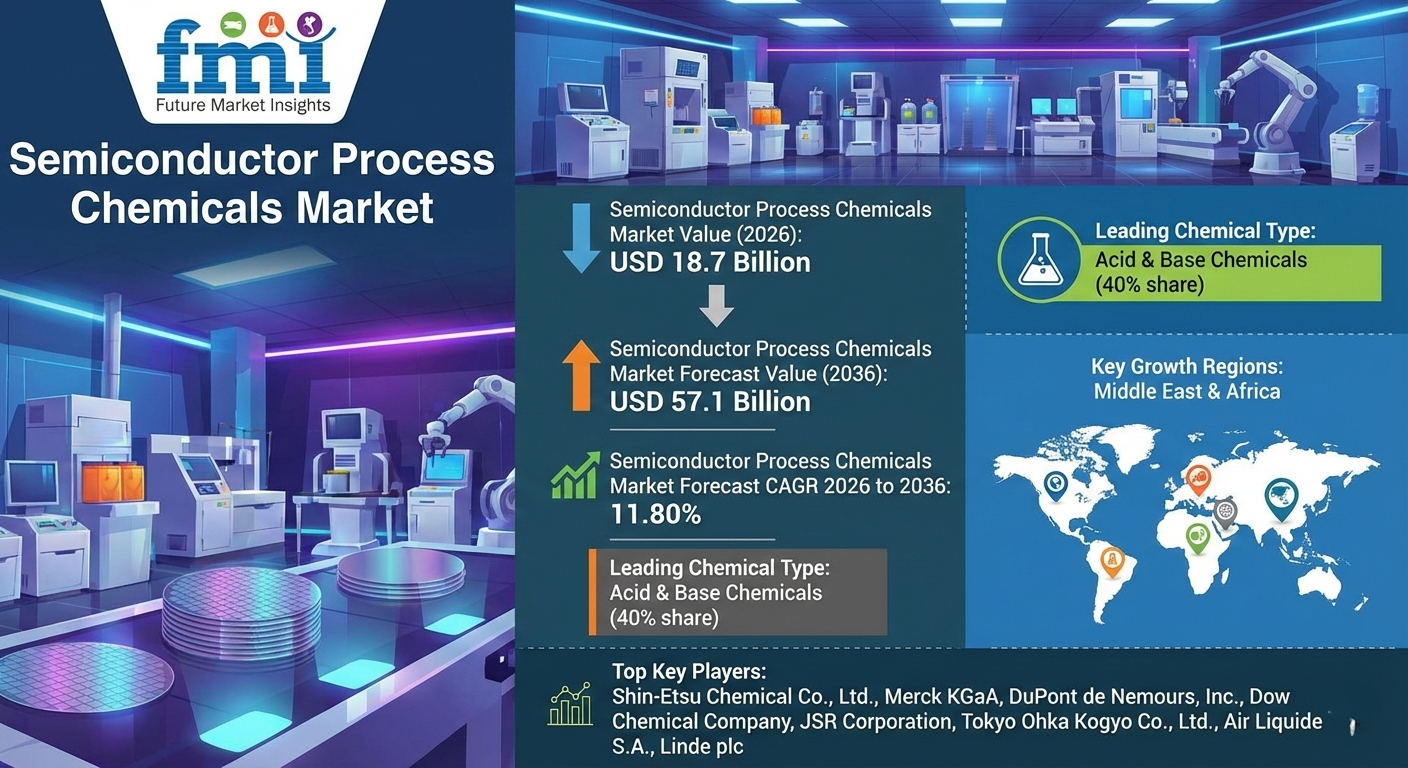 Semiconductor Process Chemicals Market Forecast 2026–2036: Market to Reach USD 57.1 Billion by 2036 at 11.80% CAGR