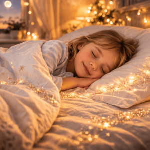 Lifestyle Image - Little Girl Waiting for Tooth Fairy Visit
