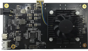 A picture of a PCIe Gen6 / CXL  x16 MCIO Retimer from above.