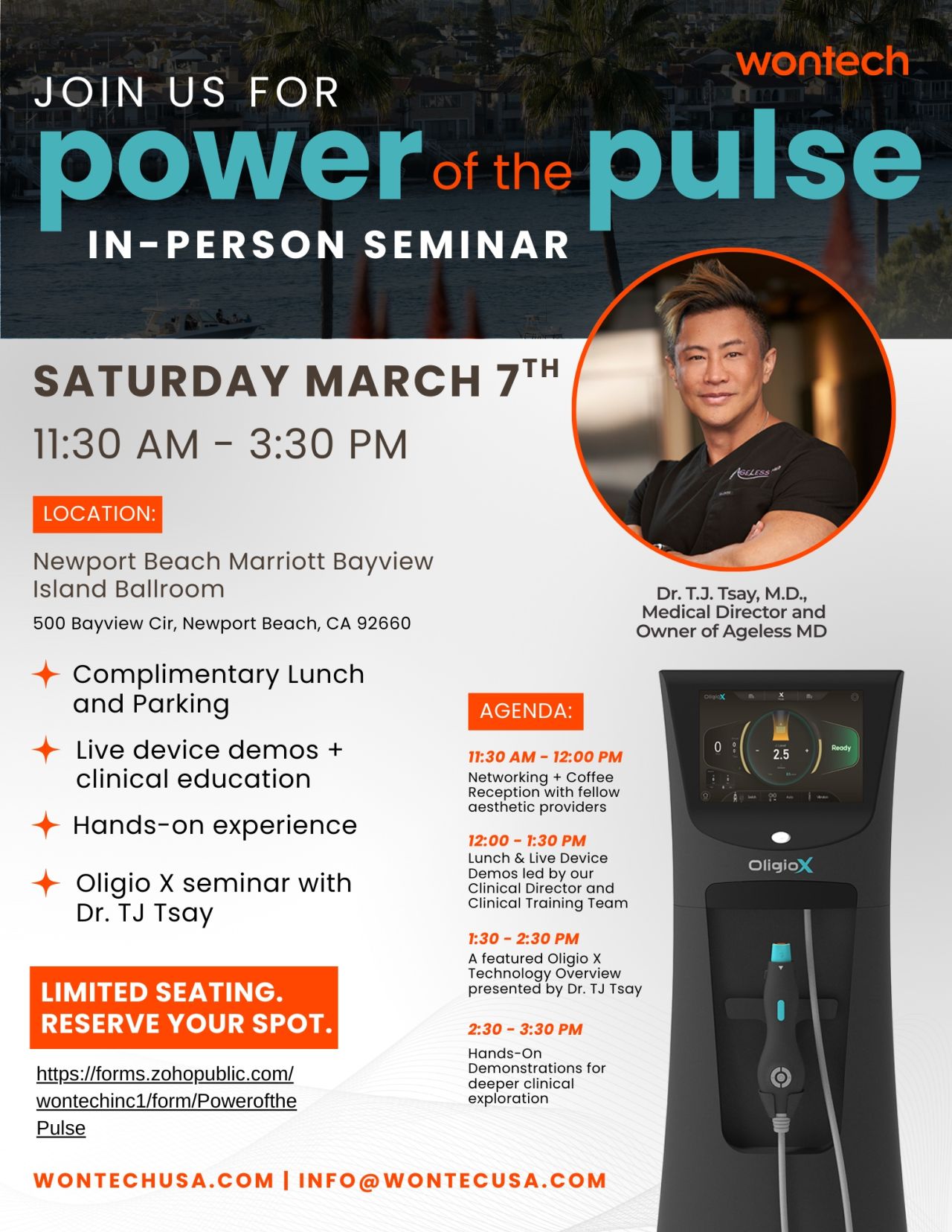 WONTECH USA BRINGS THE FUTURE OF RF TECHNOLOGY TO NEWPORT BEACH IN EXCLUSIVE HANDS-ON SEMINAR