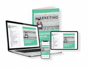 Collage of foundations of marketing textbooks