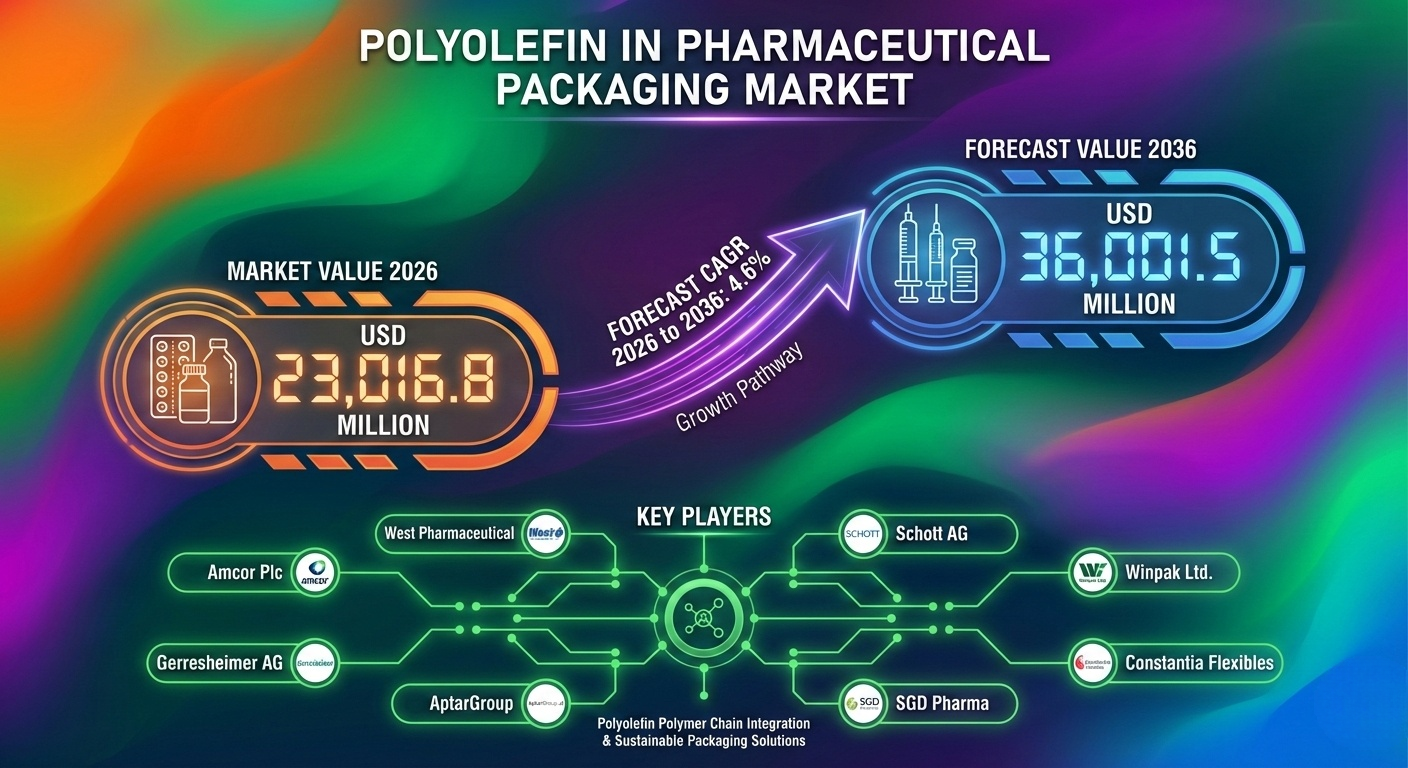 Polyolefin in Pharmaceutical Packaging Market 2026–2036: Global Industry to Reach USD 36,001.5 Mn by 2036 at 4.6% CAGR