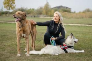 Carla Fehr with her dogs