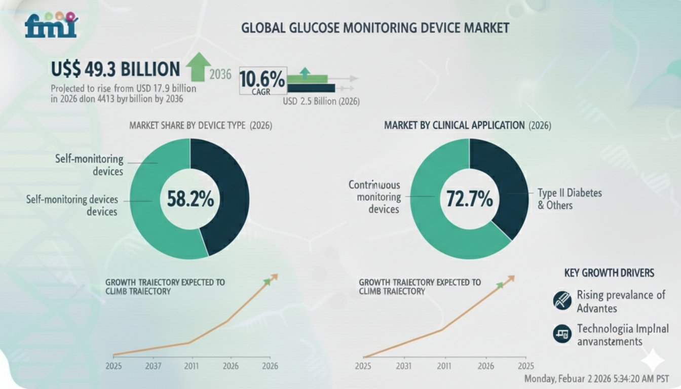 Glucose Monitoring Device Market Forecast 2026–2036: Market to Reach USD 49.3 Billion by 2036 at 10.6% CAGR